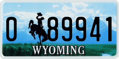 WY license plate 089941