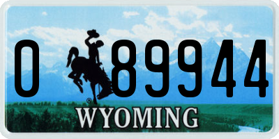 WY license plate 089944