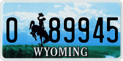 WY license plate 089945
