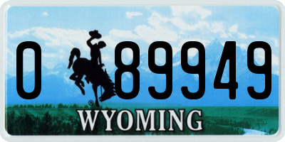 WY license plate 089949