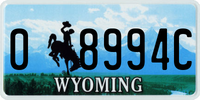 WY license plate 08994C
