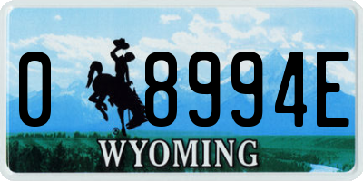 WY license plate 08994E