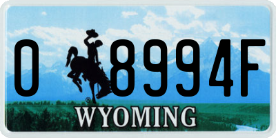WY license plate 08994F