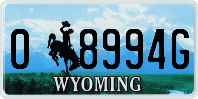 WY license plate 08994G