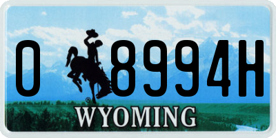 WY license plate 08994H