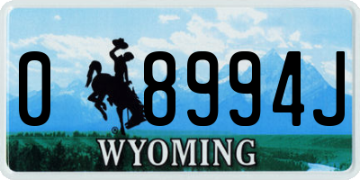 WY license plate 08994J