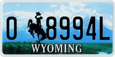 WY license plate 08994L