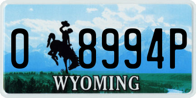 WY license plate 08994P