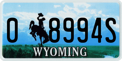WY license plate 08994S