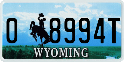 WY license plate 08994T