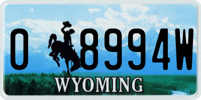 WY license plate 08994W