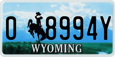 WY license plate 08994Y