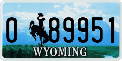WY license plate 089951