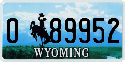 WY license plate 089952