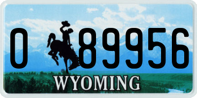 WY license plate 089956