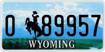 WY license plate 089957
