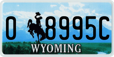 WY license plate 08995C