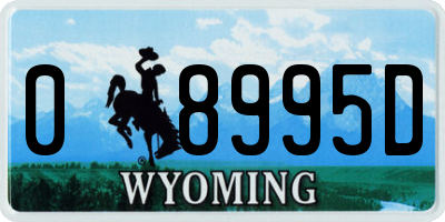 WY license plate 08995D