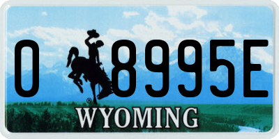 WY license plate 08995E