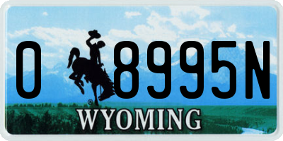WY license plate 08995N