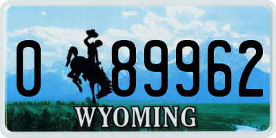 WY license plate 089962