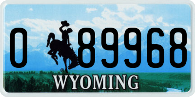 WY license plate 089968