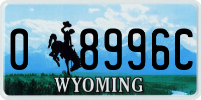 WY license plate 08996C