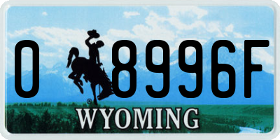 WY license plate 08996F