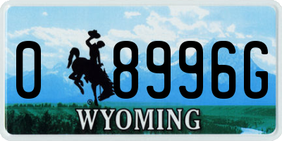 WY license plate 08996G