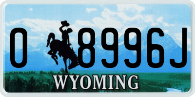 WY license plate 08996J
