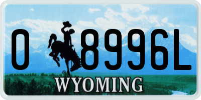 WY license plate 08996L