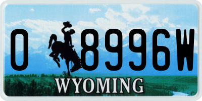 WY license plate 08996W
