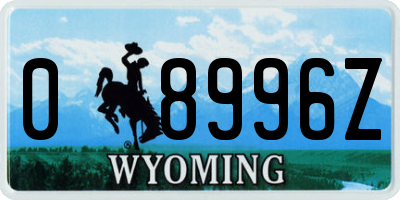 WY license plate 08996Z
