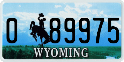 WY license plate 089975