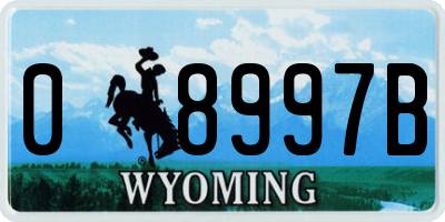 WY license plate 08997B