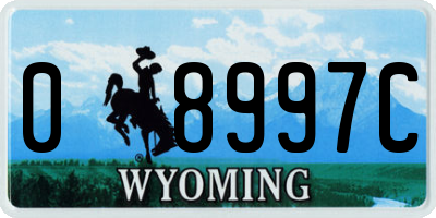 WY license plate 08997C