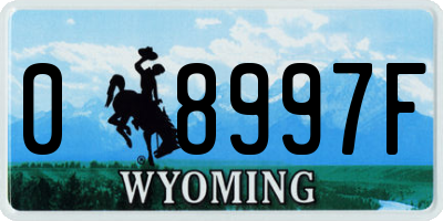 WY license plate 08997F