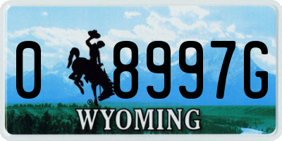 WY license plate 08997G