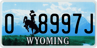 WY license plate 08997J
