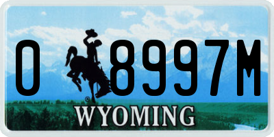 WY license plate 08997M