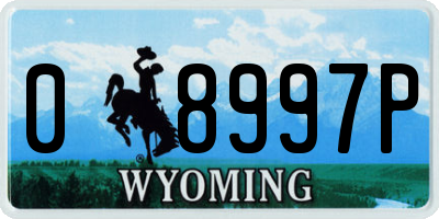 WY license plate 08997P