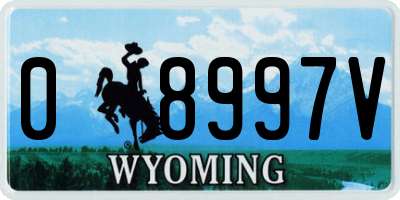 WY license plate 08997V