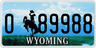 WY license plate 089988