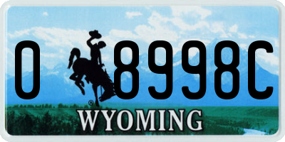 WY license plate 08998C