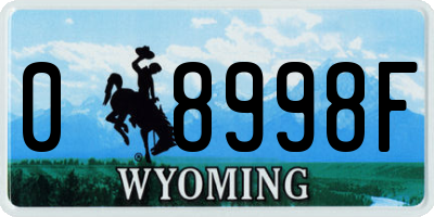 WY license plate 08998F