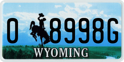 WY license plate 08998G