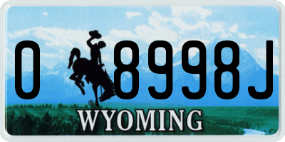 WY license plate 08998J