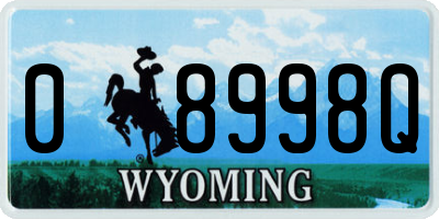 WY license plate 08998Q
