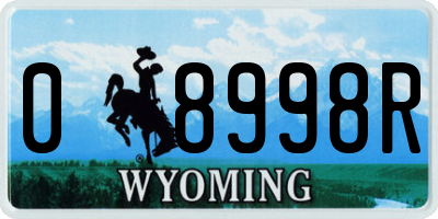 WY license plate 08998R