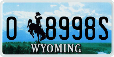 WY license plate 08998S